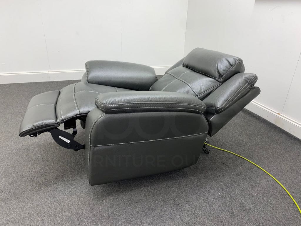Parker Electric Recliner Grey Leather Chair - Image 6