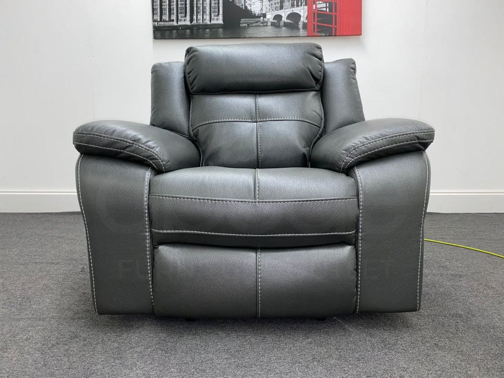 Parker Electric Recliner Grey Leather Chair - Image 7