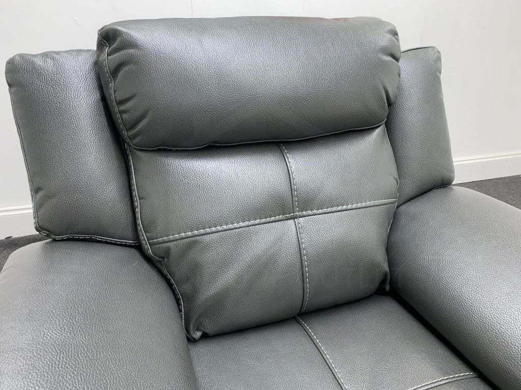 Parker Electric Recliner Grey Leather Chair - Image 8