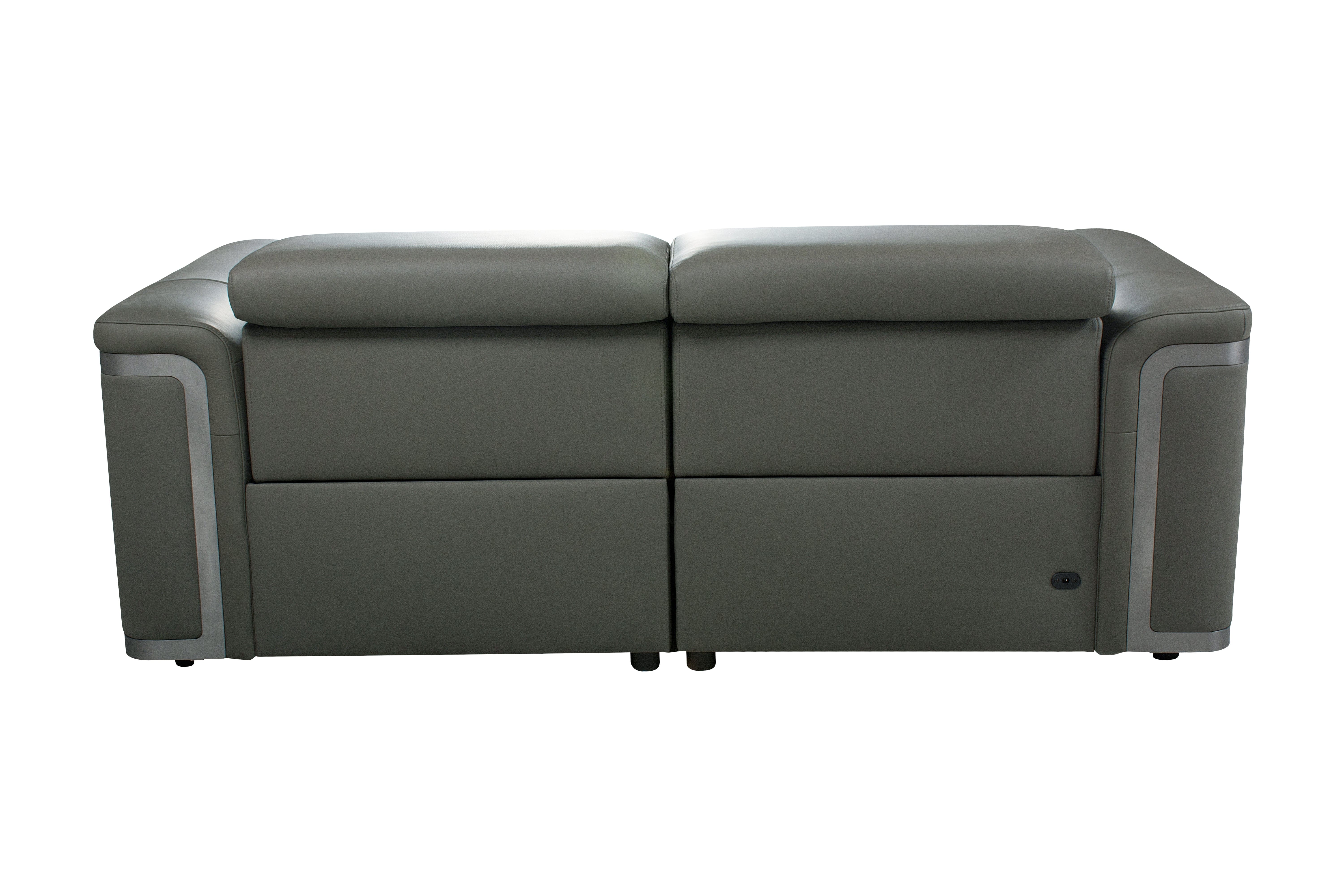 Plaza Top Grain Grey Leather Power Recliner Sofa Range with Adjustable Headrests - Image 20