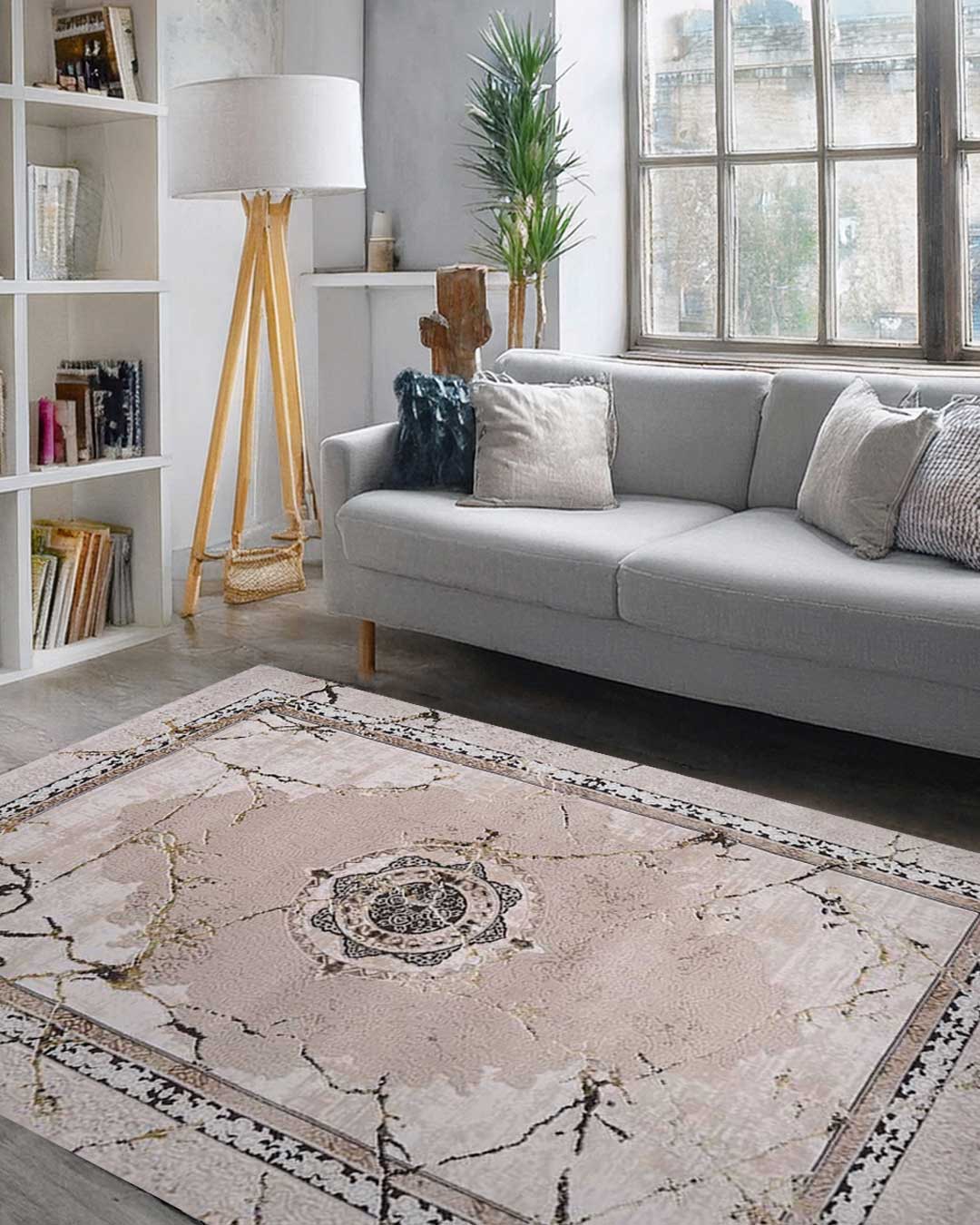Ruby Marble Cream & Gold Rug - Image 2