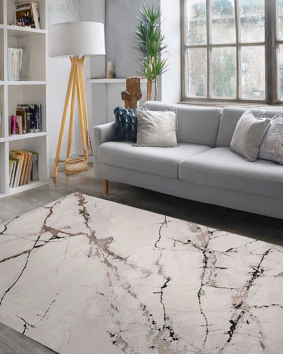 Ruby White & Beige Rug - Image 2