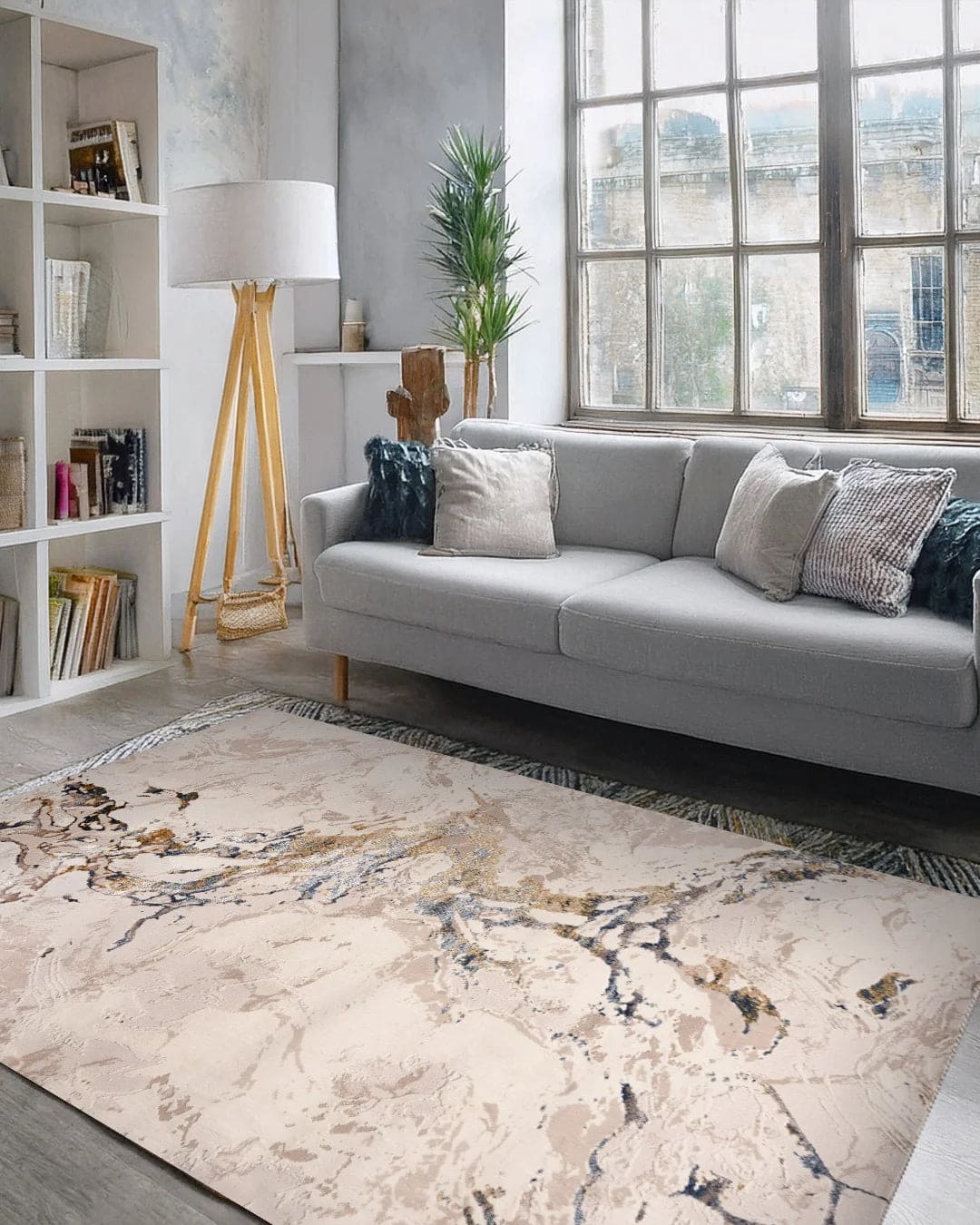 Ruby White & Cream Rug - Image 2