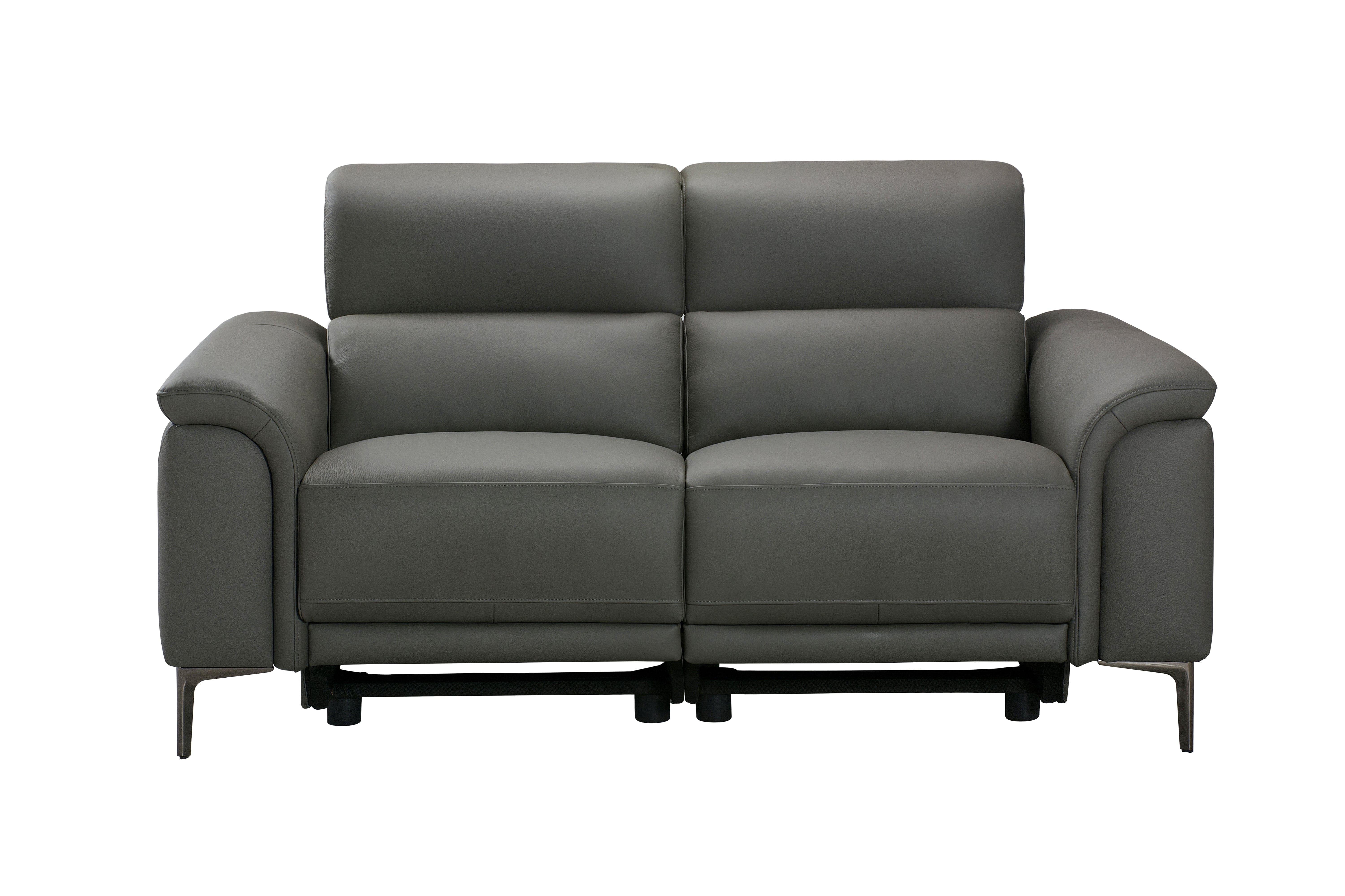 San Andreas Electric Recliner Grey Top Grain Leather Sofa Range With Power Headrests & USB Charging Ports - Image 8