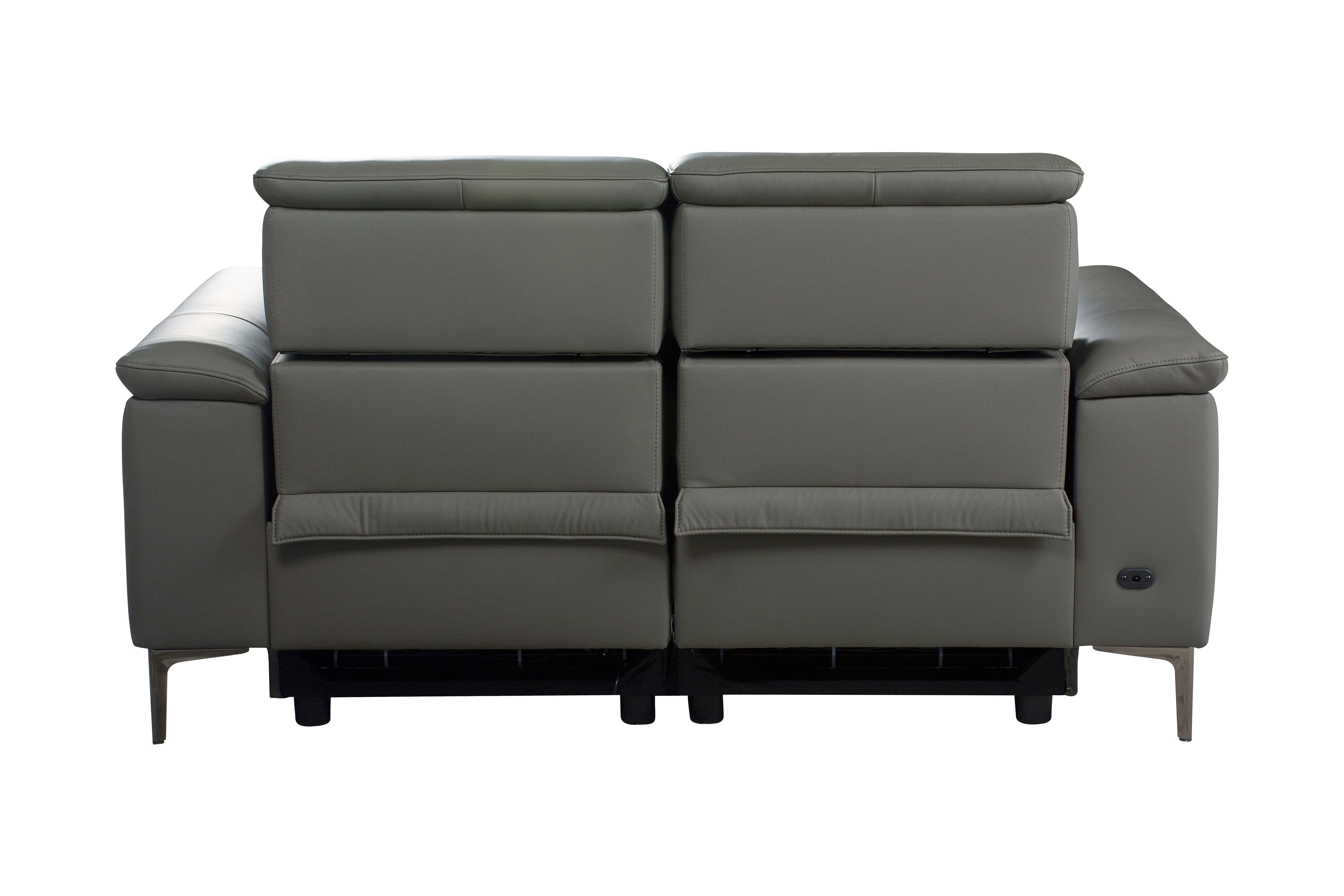 San Andreas Electric Recliner Grey Top Grain Leather Sofa Range With Power Headrests & USB Charging Ports - Image 22