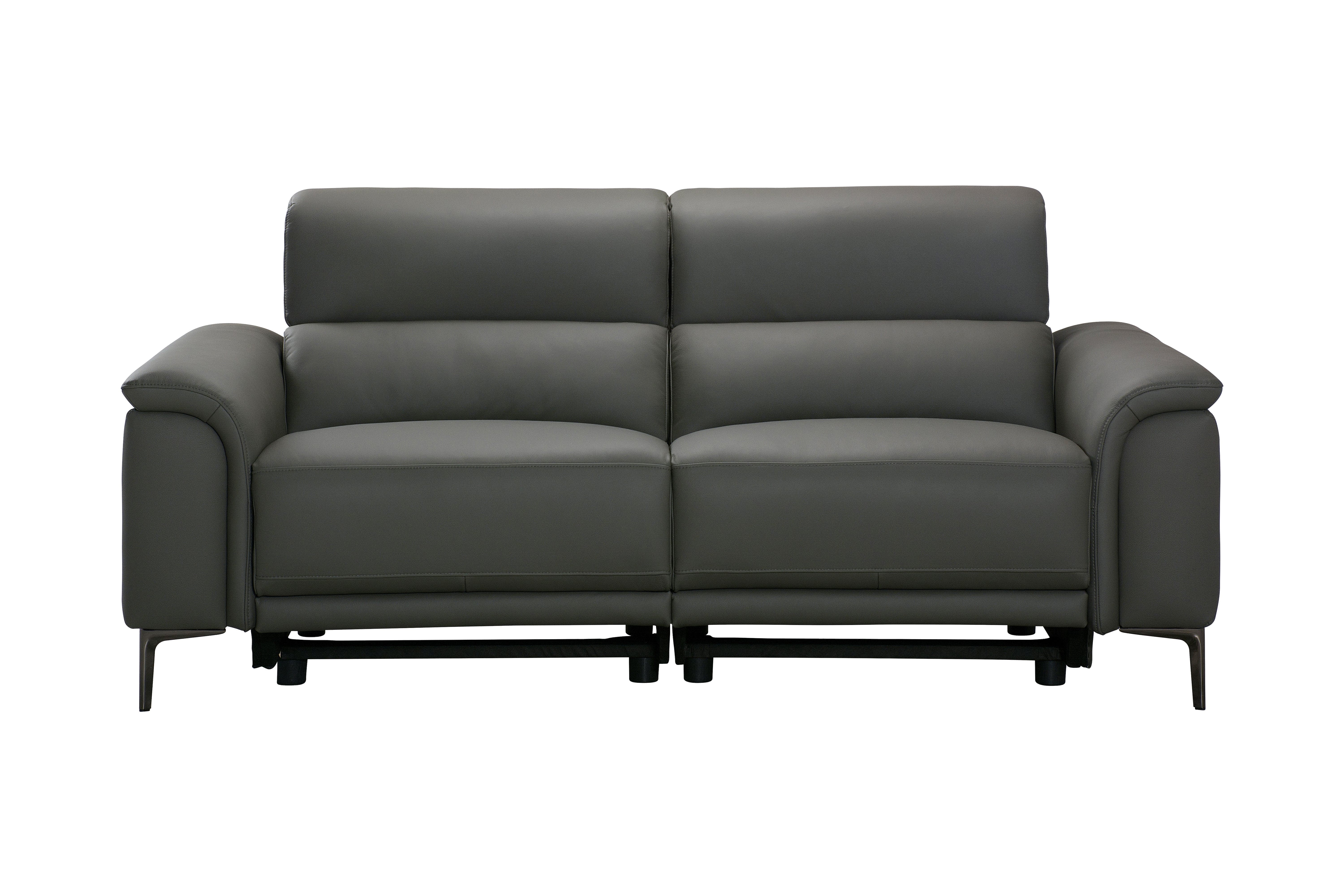 San Andreas Electric Recliner Grey Top Grain Leather Sofa Range With Power Headrests & USB Charging Ports - Image 7