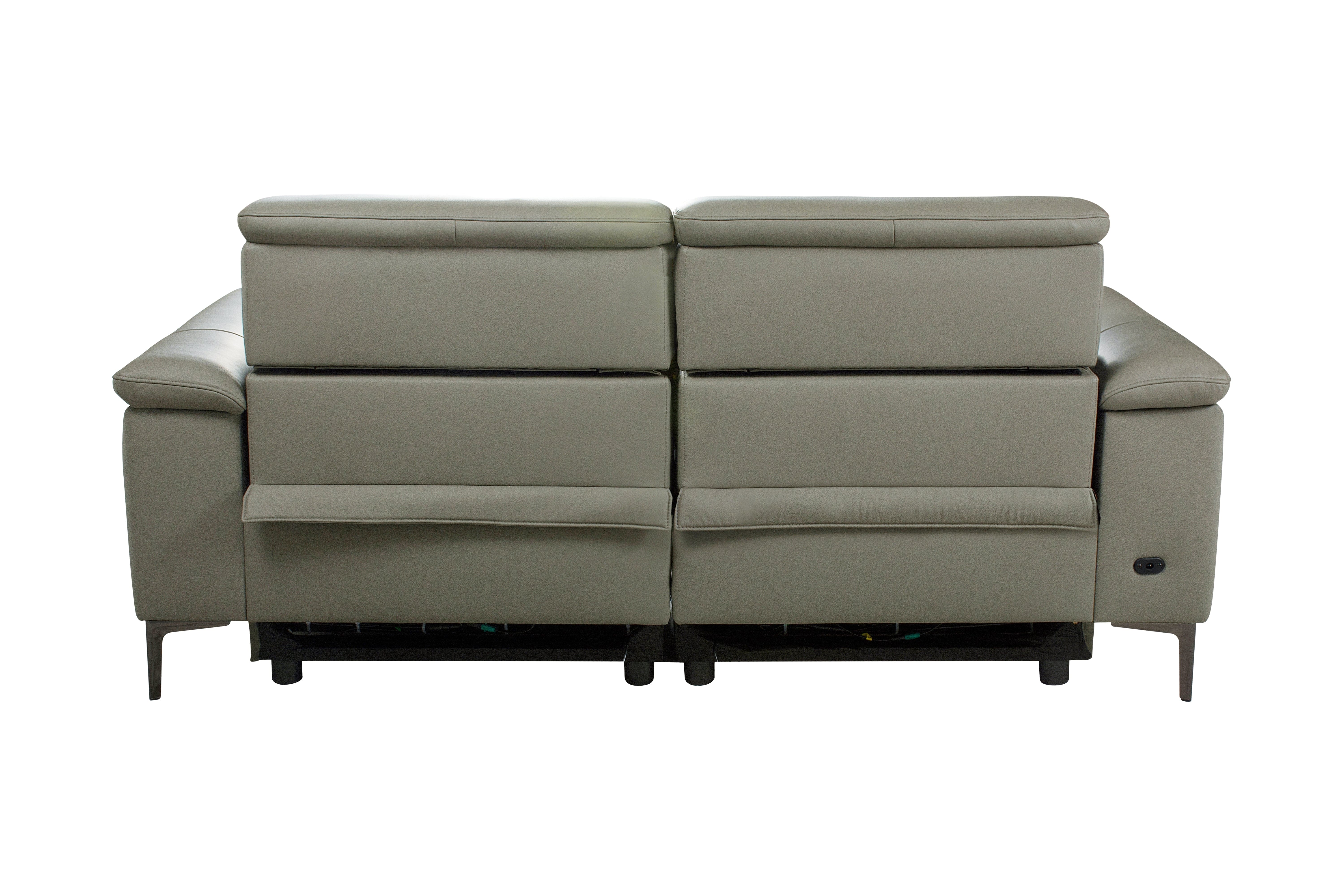 San Andreas Top Grain Silver Leather Power Recliner Sofa Range with Adjustable Headrests - Image 15