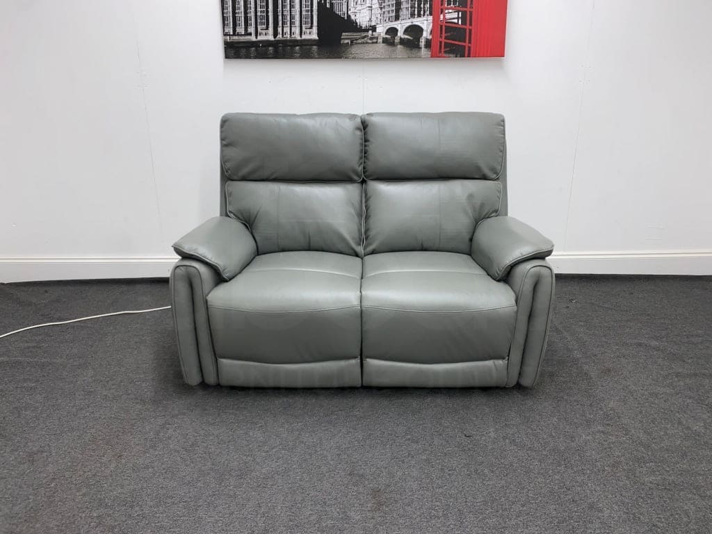 LIMITED TIME OFFER - Supreme Electric Power Recliner Grey Leather 2 Seater Sofa + USB Ports - Image 4