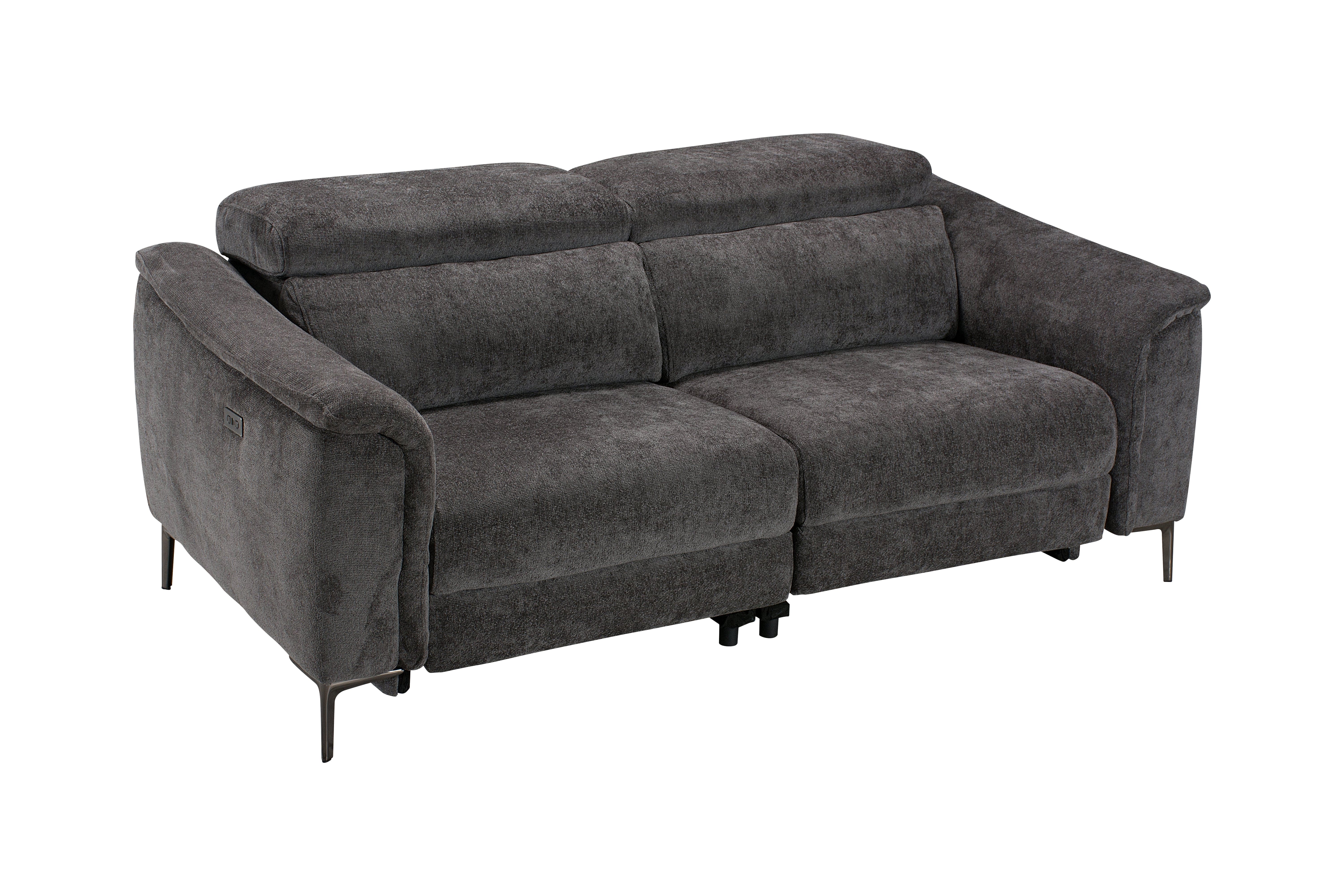 FLASH DISCOUNT ENDS MIDNIGHT TONIGHT! Beckham Fabric Electric Recliner 3 Seater Sofa Range With USB Charging Ports & Adjustable Headrests - Image 2