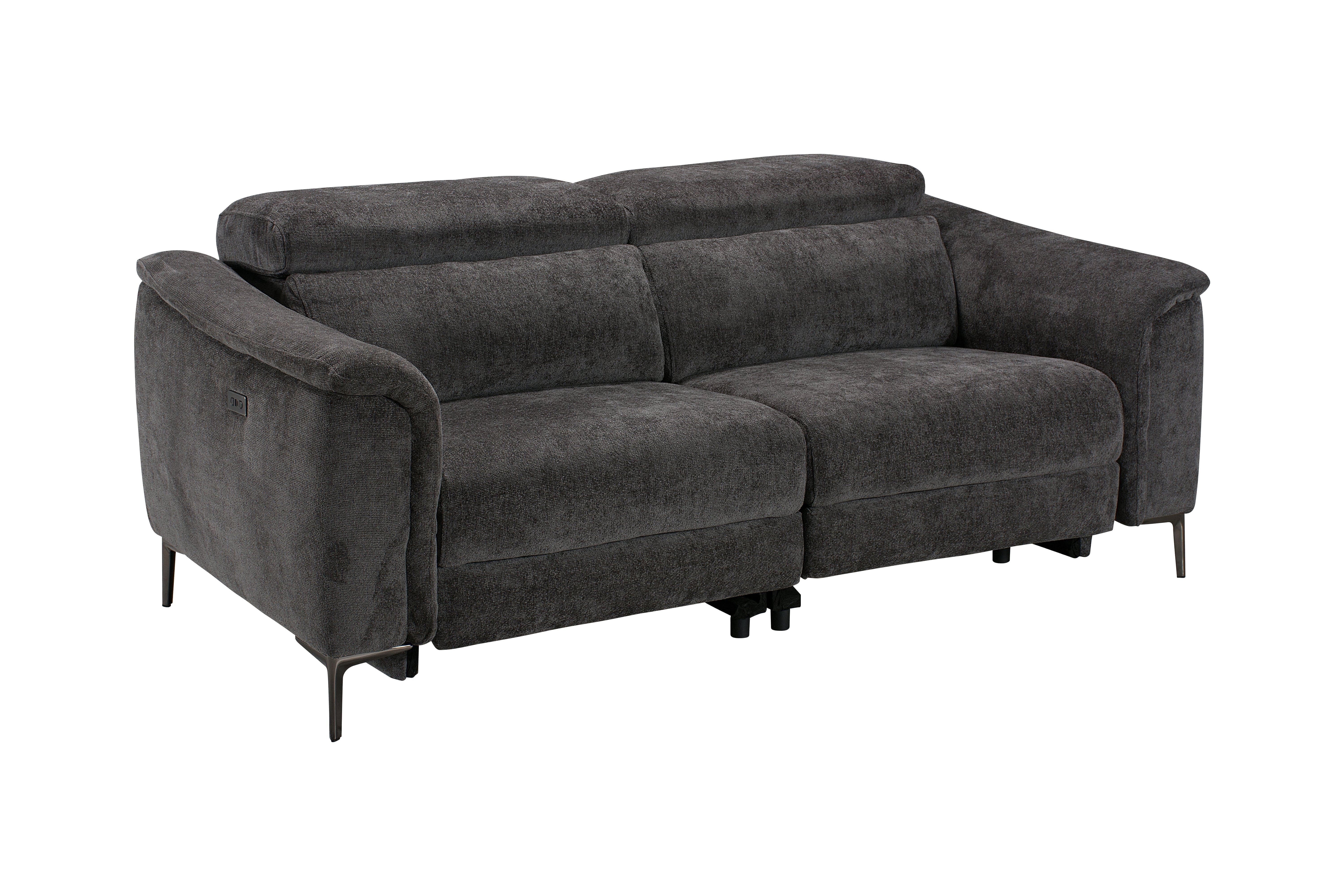 FLASH DISCOUNT ENDS MIDNIGHT TONIGHT! Beckham Fabric Electric Recliner 3 Seater Sofa Range With USB Charging Ports & Adjustable Headrests - Image 4
