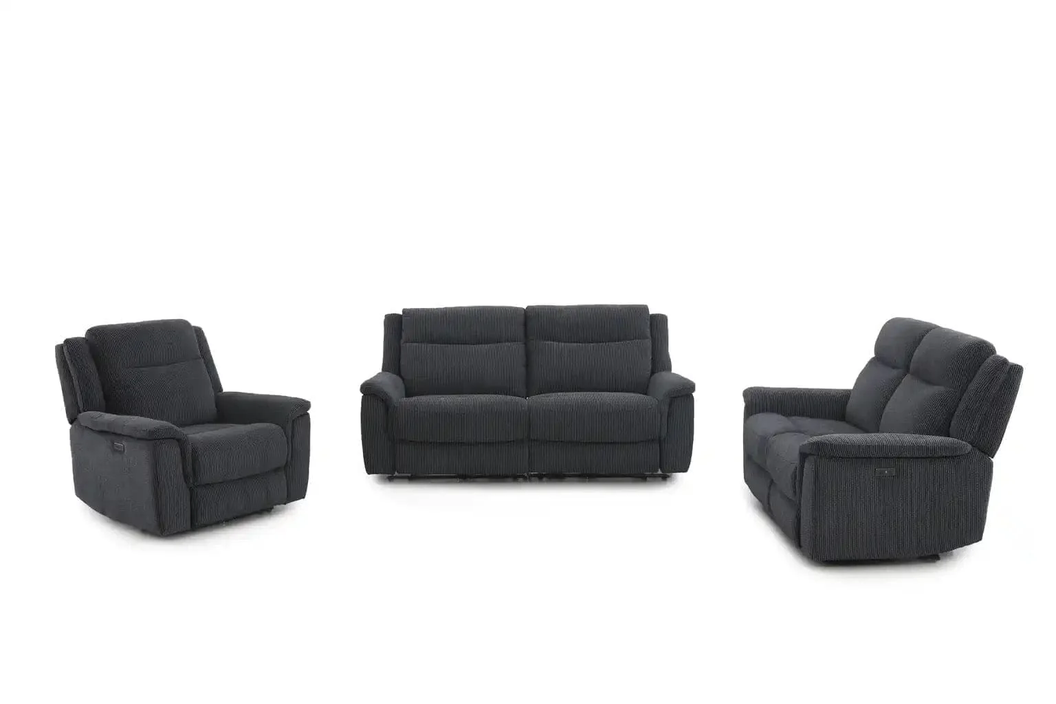 "Tamala" Charcoal Grey Fabric Electric Recliner Sofa Range Complete With USB/C Charging Ports - Image 14