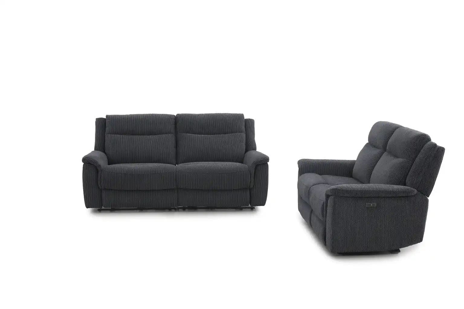 "Tamala" Charcoal Grey Fabric Electric Recliner Sofa Range Complete With USB/C Charging Ports - Image 13