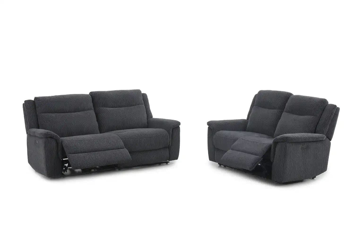"Tamala" Charcoal Grey Fabric Electric Recliner Sofa Range Complete With USB/C Charging Ports - Image 2