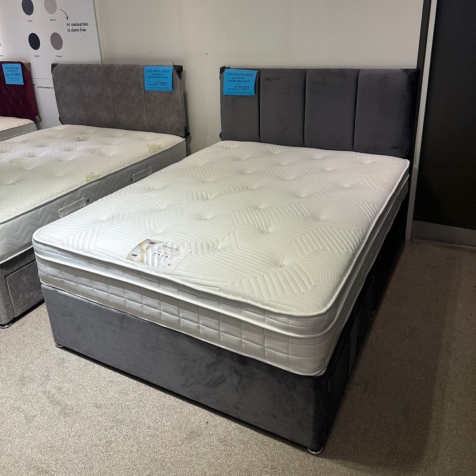 “ Organic Natural “ Firm 1000 Pocket Sprung Mattress & Divan Bed Package With 2 Draws | Available In 3ft Single, 4'6ft Double or 5ft king - Image 4