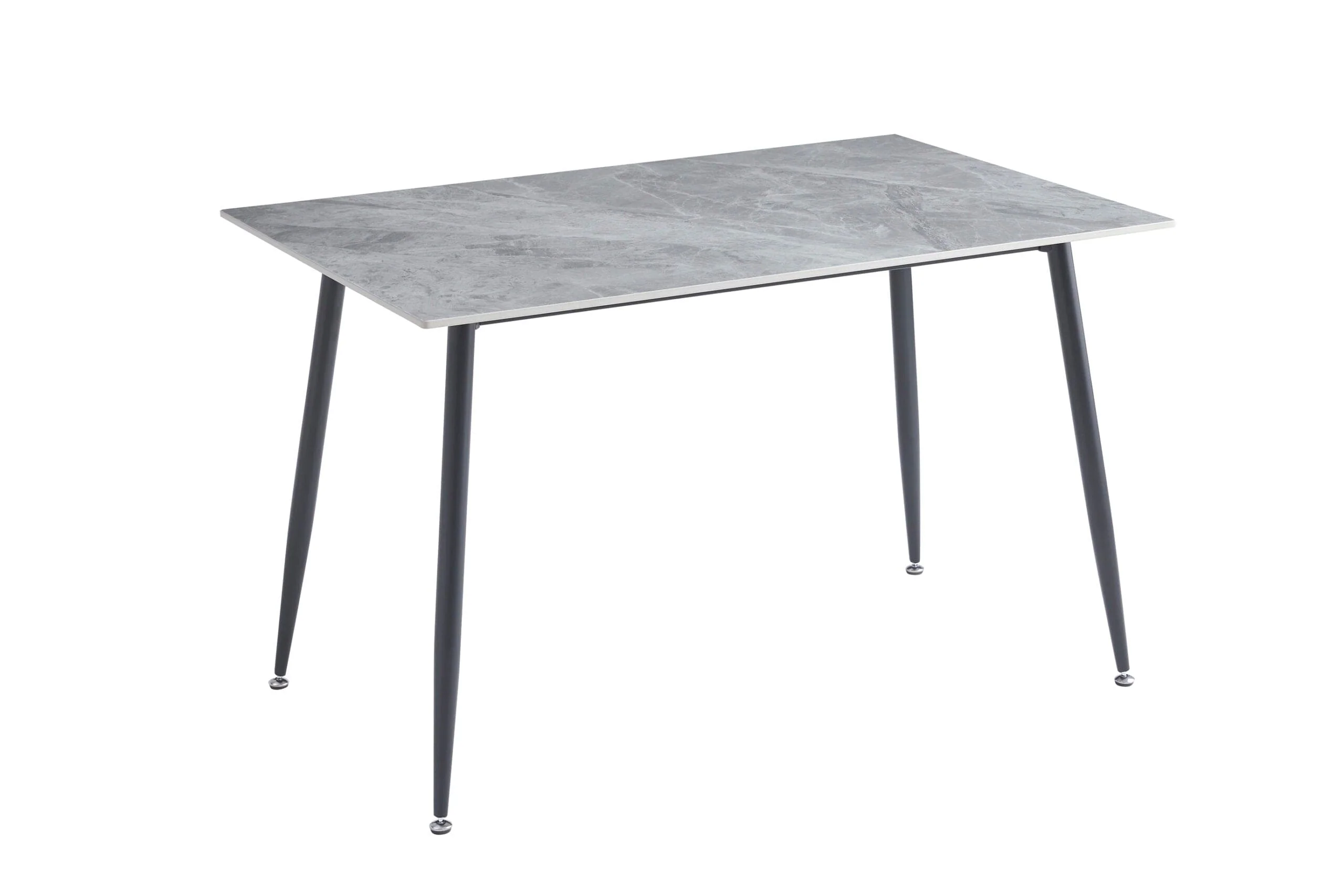 This Whole Dining Set - OXFD Grey Ceramic 120cm Dining Table + 4 Leather Quilted Back Chairs - Image 2