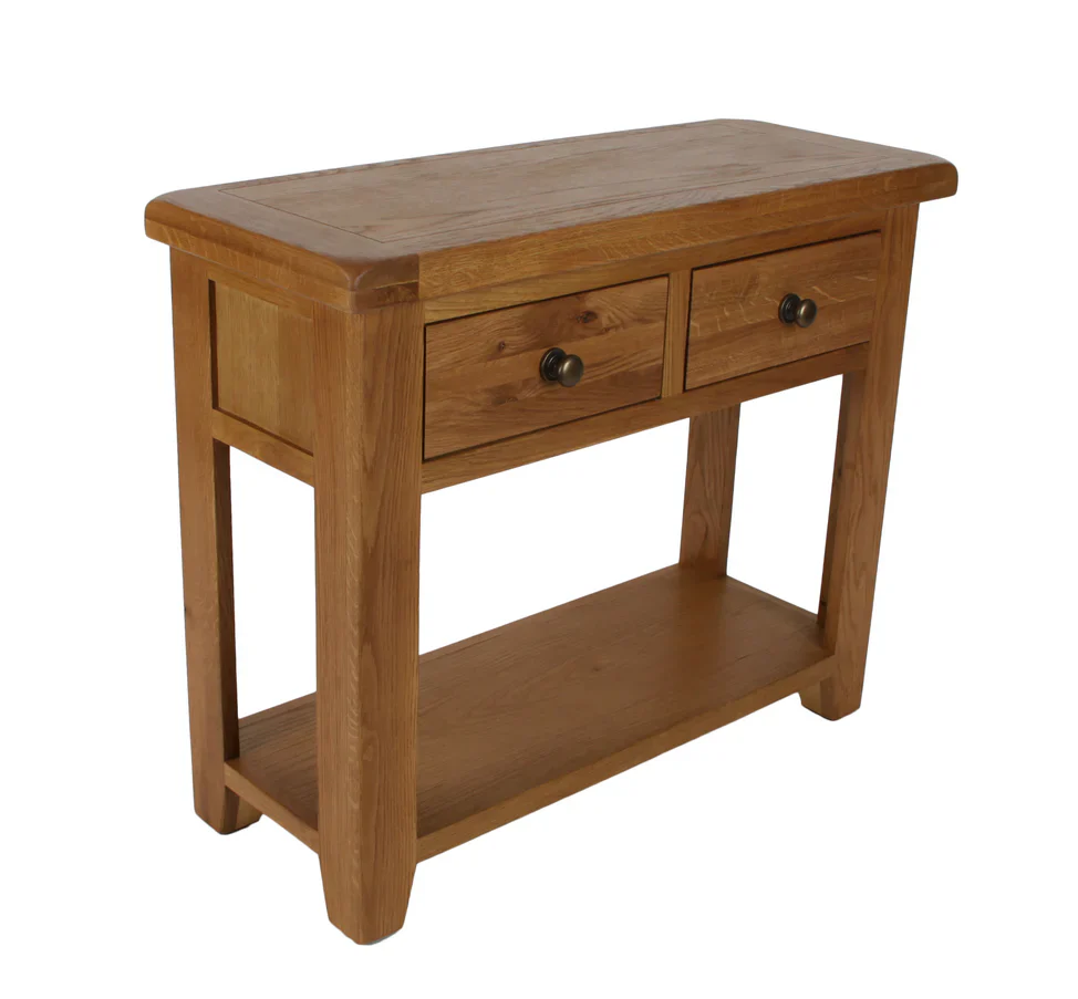 Torino Real Hardwood Oak Console Table - Image 2