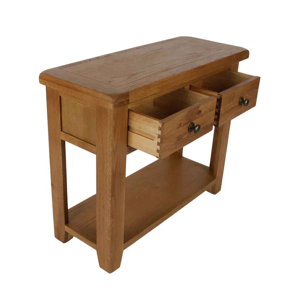 Torino Real Hardwood Oak Console Table - Image 3