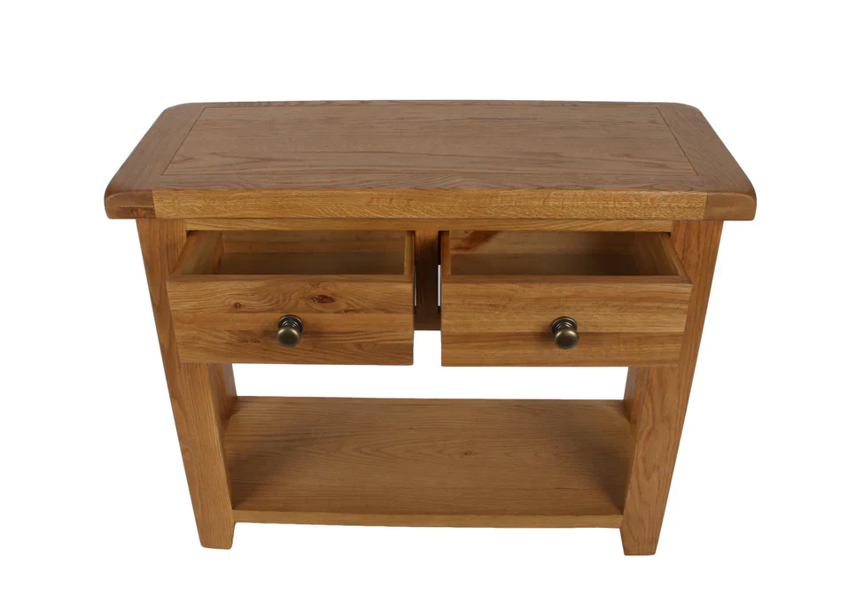 Torino Real Hardwood Oak Console Table - Image 6