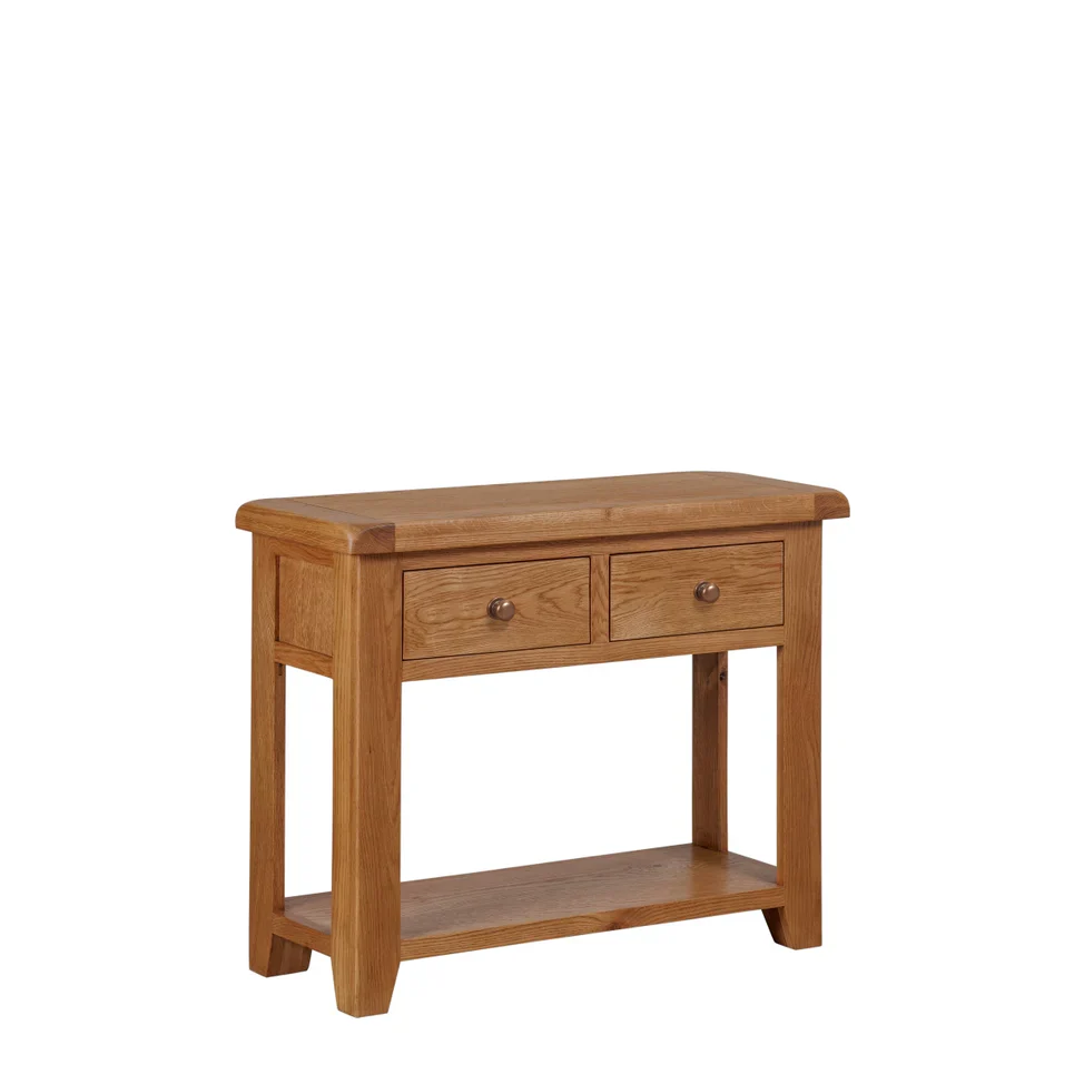 Torino Real Hardwood Oak Console Table - Image 7