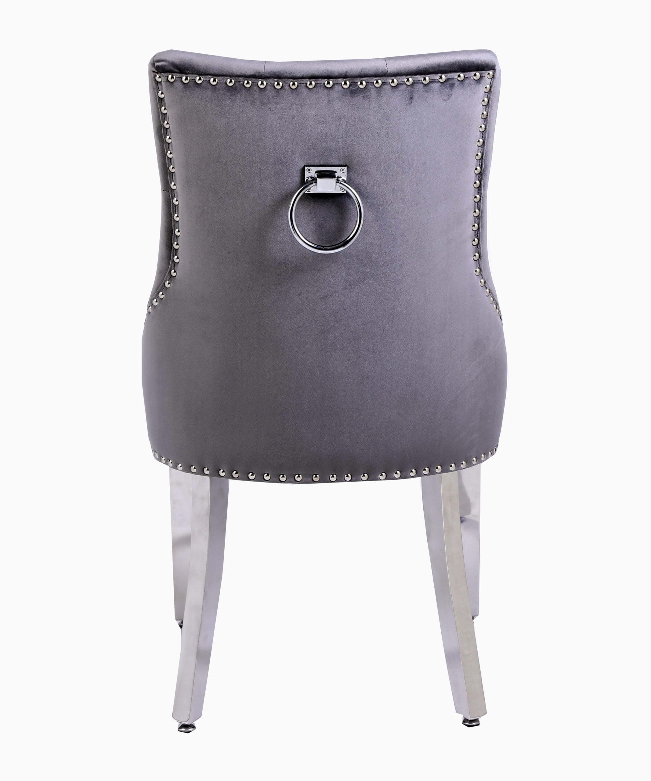 VLNCIA Quilted Back Grey Plush Velvet Tub Dining Chairs | Set Of 2, 4, 6 or 8 - Image 2