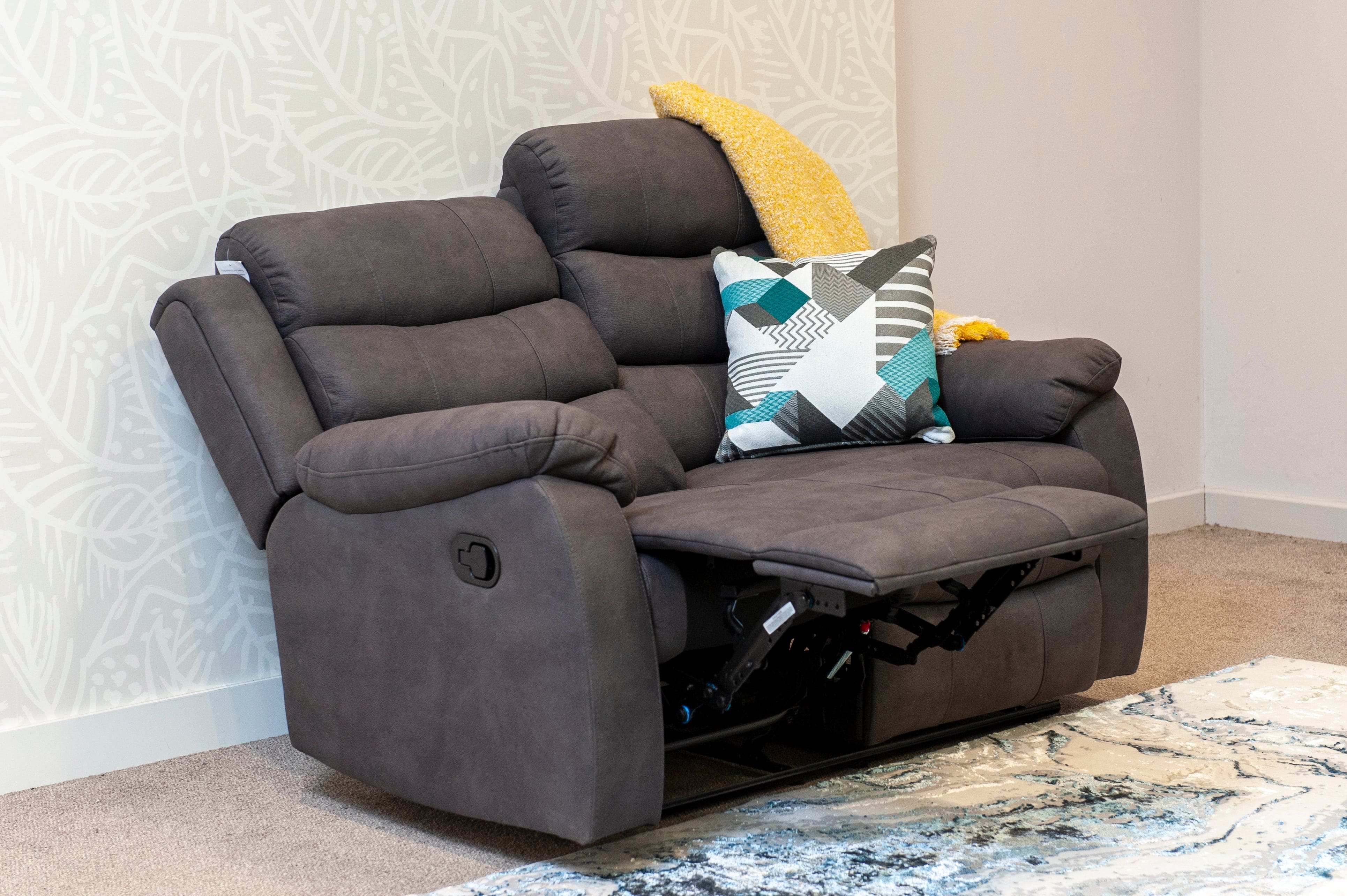 Willow Dark Grey Easy Clean Fabric With Electric 2 Stage Reclining Feature Sofa Range With USB Charging Ports | Couch | - Image 16
