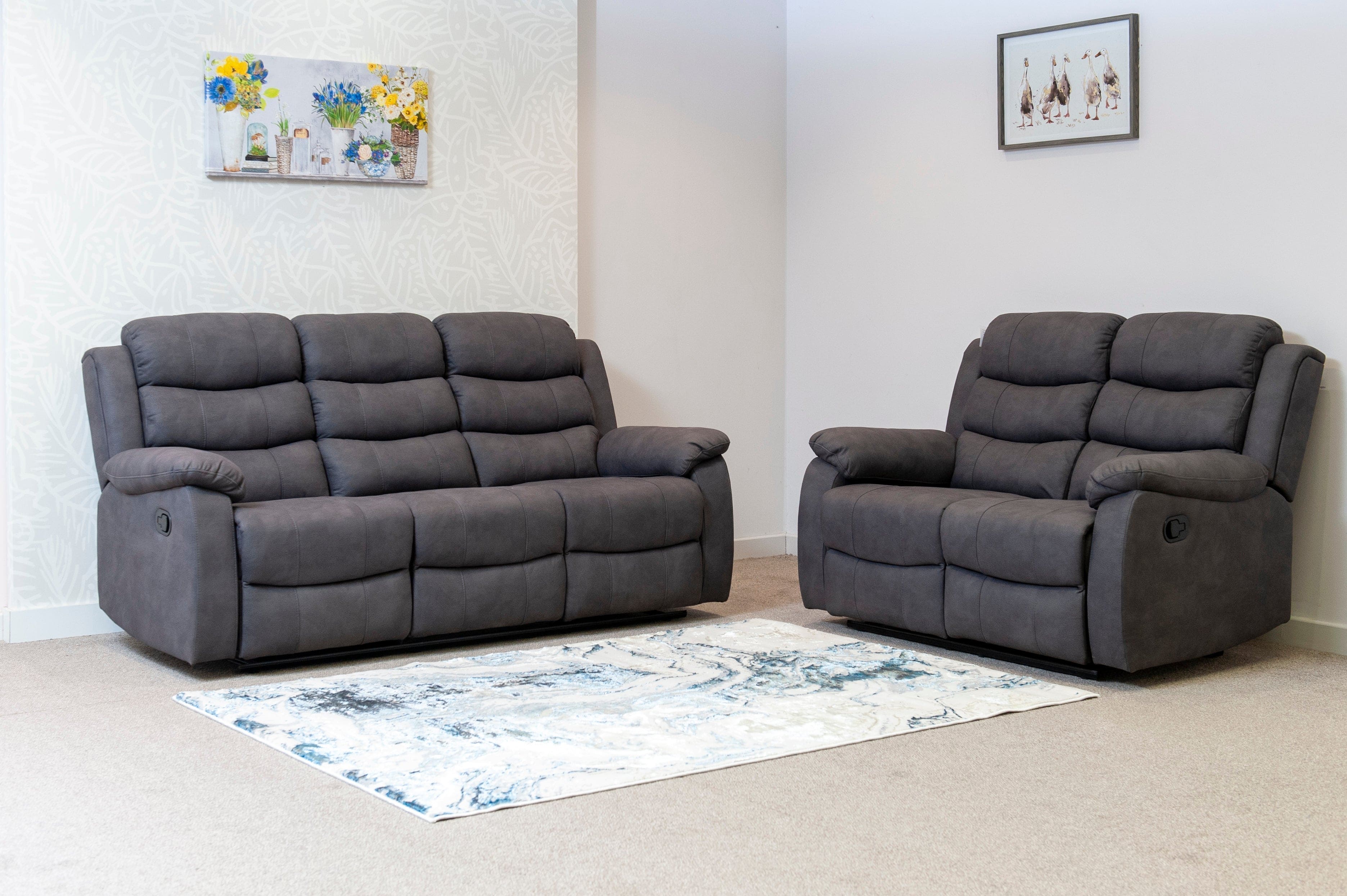 Willow Dark Grey Easy Clean Fabric With Electric 2 Stage Reclining Feature Sofa Range With USB Charging Ports | Couch | - Image 22