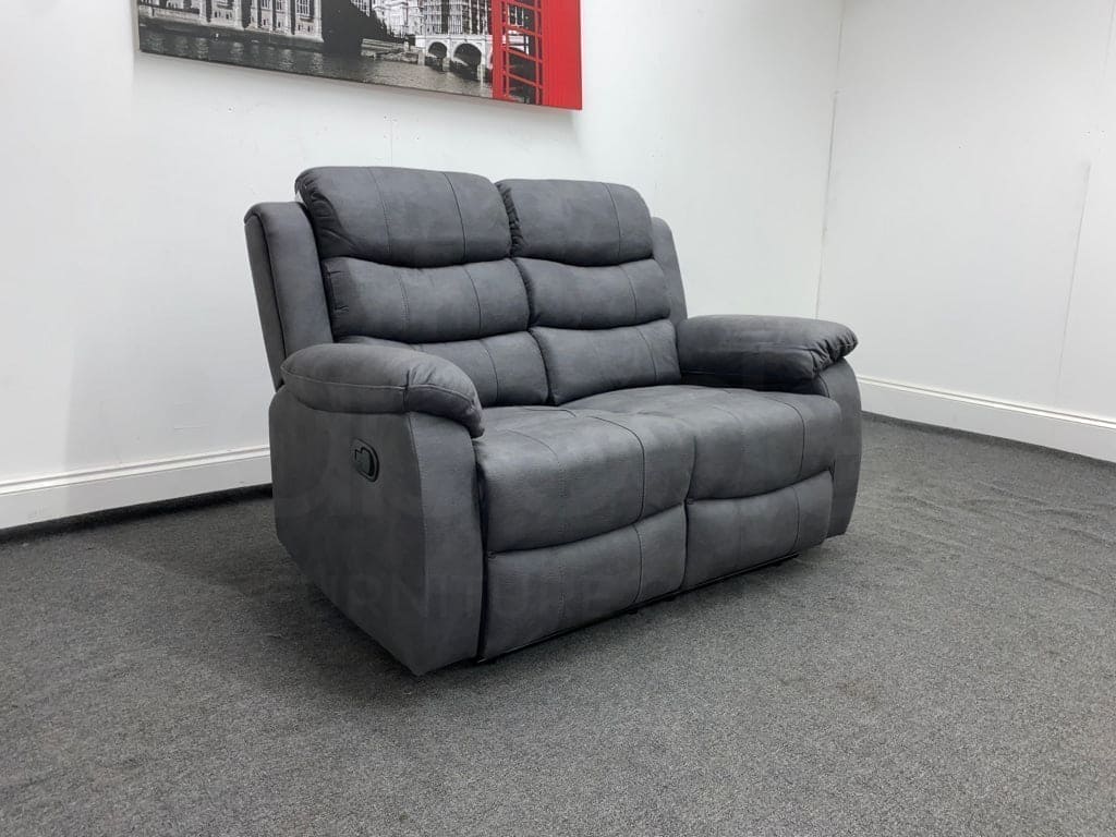 ‘WILLOW’ Charcoal Grey Fabric Recliner 2 + 1 + 1 Seater Sofa & Armchair Suite Set | Couch | - Image 4